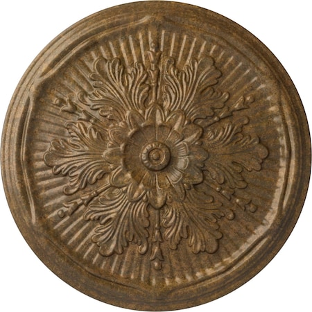 Ekena Millwork Luton Ceiling Medallion (Fits Canopies up to 3 1/2"), Hand-Painted Rubbed Bronze, 21"OD x 2"P CM21LURZS